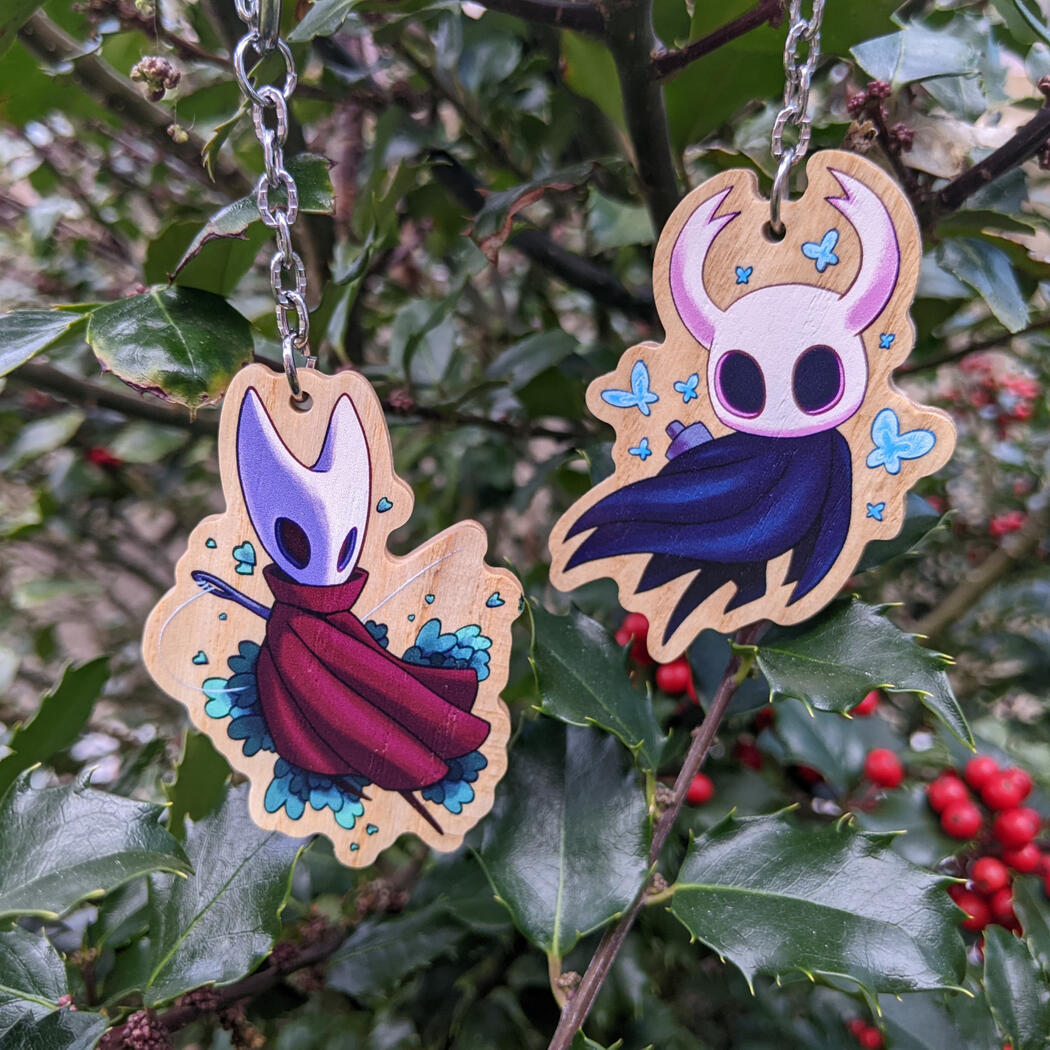 Knight and Hornet Wooden Charms